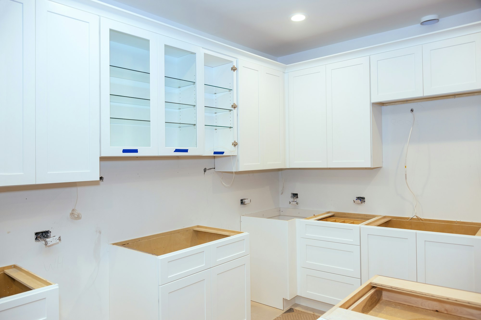 Remodeling kitchen cabinets and assembling kitchen furniture